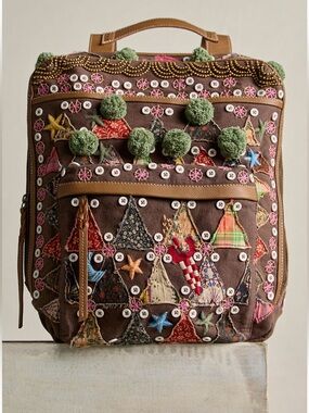 Free People x The Falls Bexley Embroidered Backpack in Chocolate